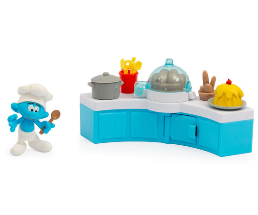 Giochi Preziosi The Smurfs Chef Smurf’s Kitchen Playset – Mini Figure with Kitchen Accessories