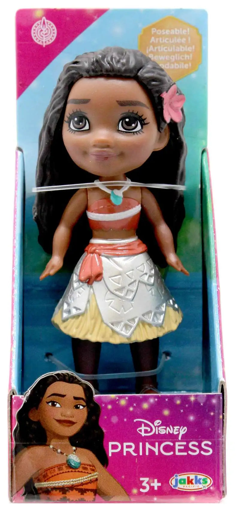 Jakks Pacific Metallic Moana/Vaiana Mini Toddler Doll – 3 Inch Disney Figure
