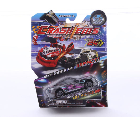 Crash’ems Series 1 Exploding Pull Back Crash Cars Action Toy 24 to Collect