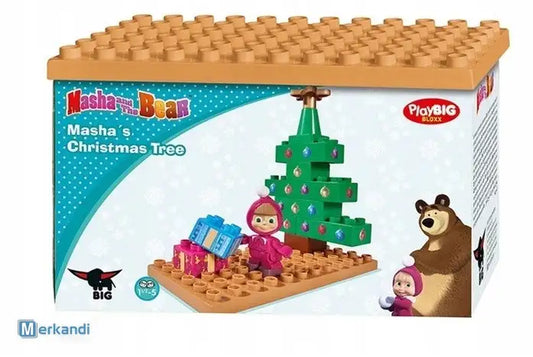 Masha and the Bear Play Big Bloxx Building Blocks Set – Masha & Christmas Tree Winter Play