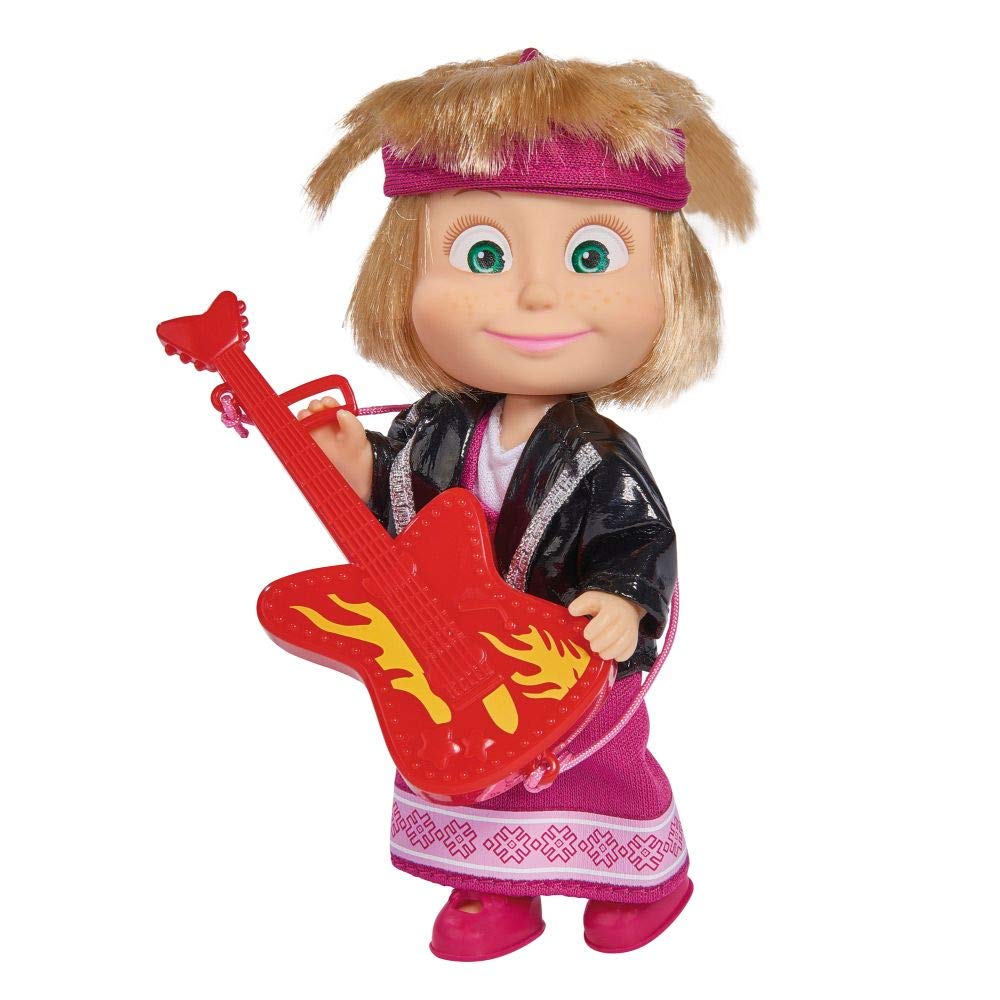 Simba Masha and The Bear Masha Style 5" Doll Masha with Guitar Musician