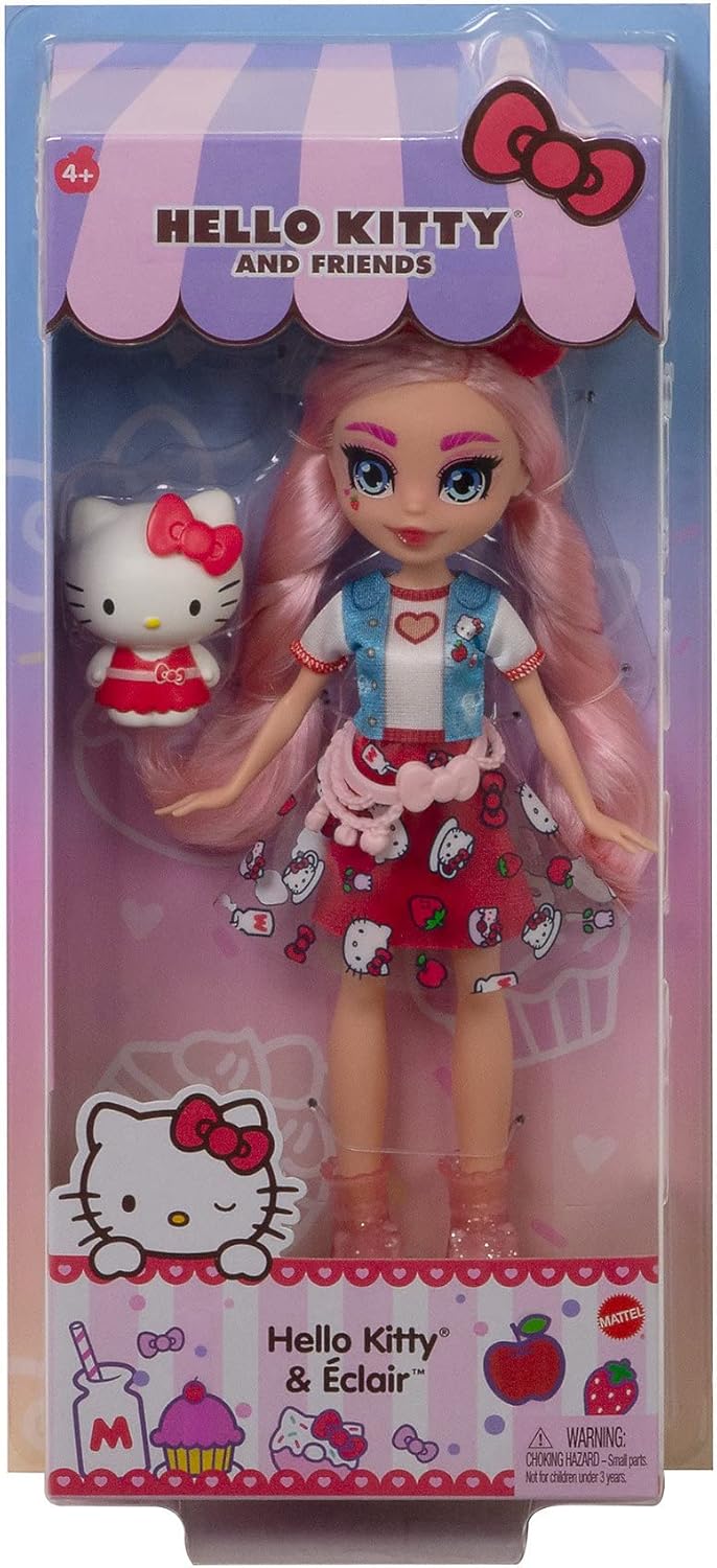 Mattel Sanrio Hello Kitty & Friends Hello Kitty Figure & Éclair Doll 10-Inch Collectible (GWW96)