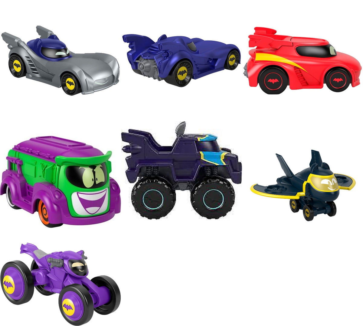 Fisher-Price DC Batwheels Complete 7-Car Collection 1:55 Die-Cast Vehicles
