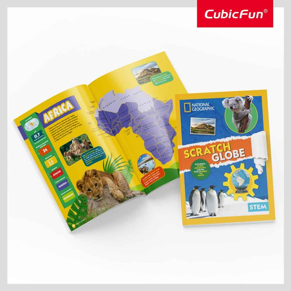 Cubic Fun 3D Puzzle National Geographic STEM Kids Scratch Globe Educational Model Set New Gift