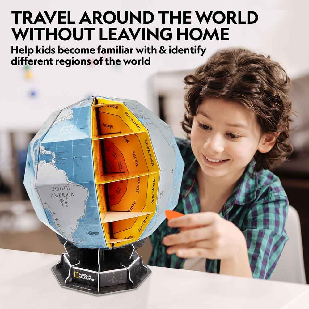 Cubic Fun 3D Puzzle National Geographic STEM Kids Scratch Globe Educational Model Set New Gift