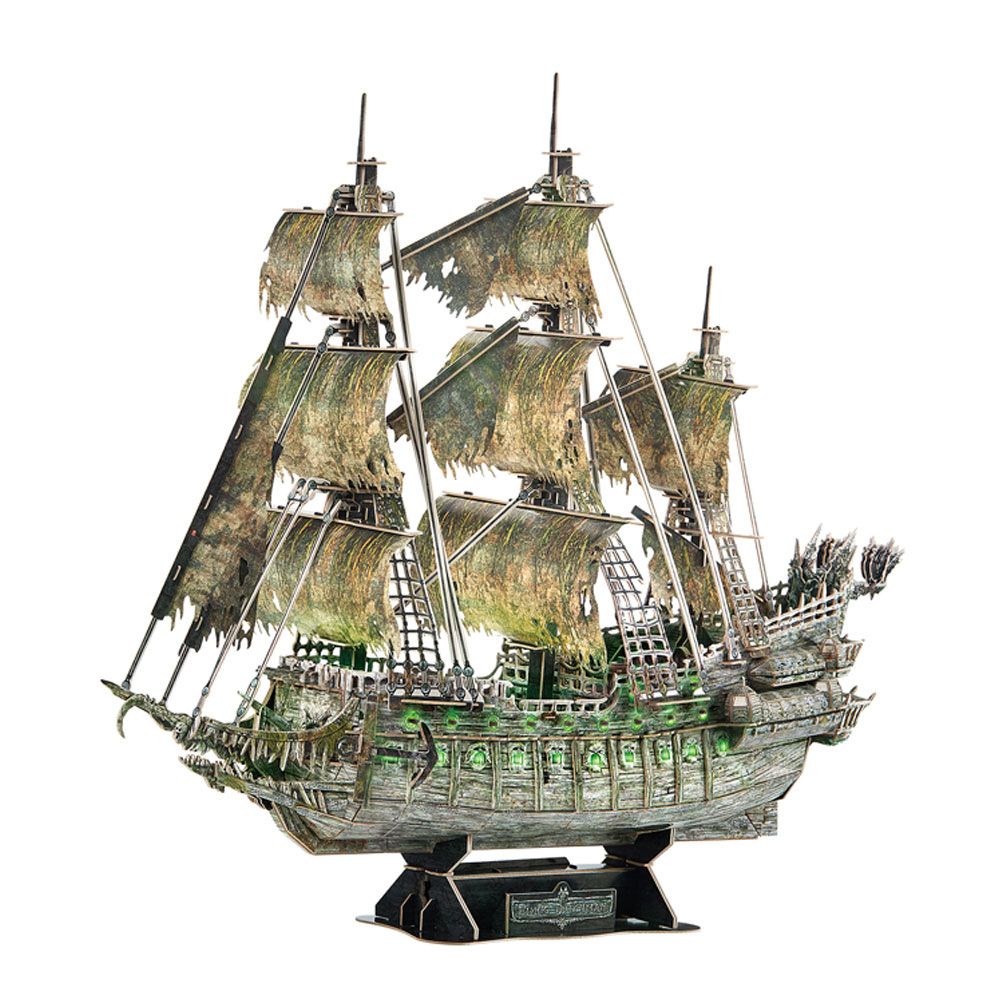 CubicFun 3D Puzzle Flying Dutchman – 360 Pieces with LED Lights Pirate Ship Model