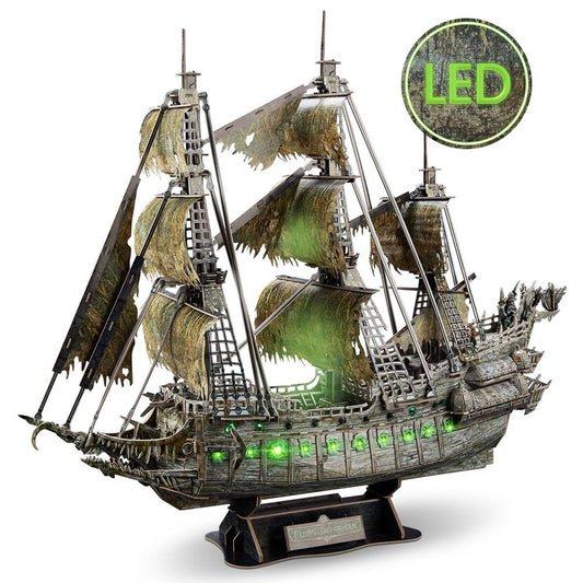 CubicFun 3D Puzzle Flying Dutchman – 360 Pieces with LED Lights Pirate Ship Model