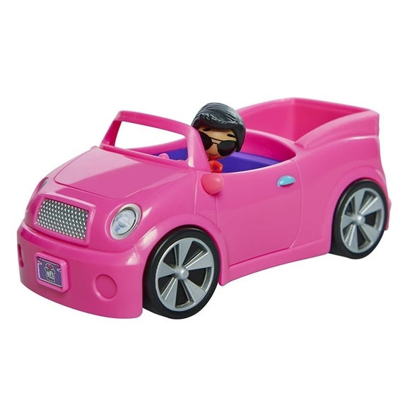 Jakks Pacific Gift’ems Pink Sports Car with Exclusive Boy Driver – Collectible Mini Doll Playset
