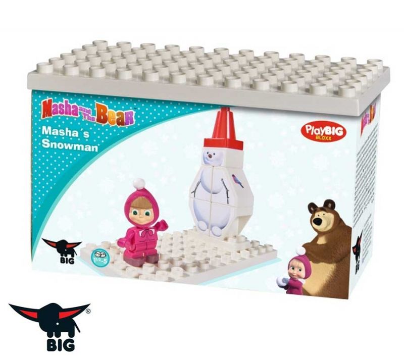 Masha and the Bear Play Big Bloxx Building Blocks Set – Masha & Snowman Winter Play