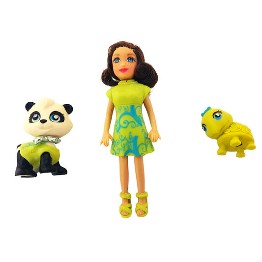 Mattel Polly Pocket Sparkling Pets 2008 L9817 – Herstie Mini Doll & Collectible Pets