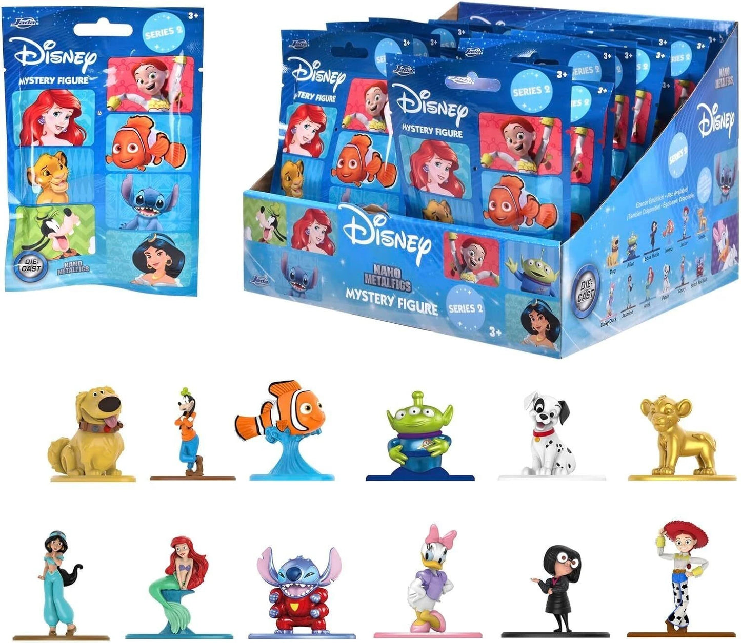 Jada Disney Nano Metalfigs Series 2 Mystery Figure – Die-Cast Collectible Full Set 12
