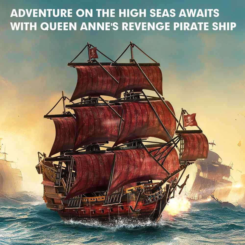 CubicFun 3D Puzzle Queen Anne's Anniversary Edition – 391 Piece Pirate Ship Model