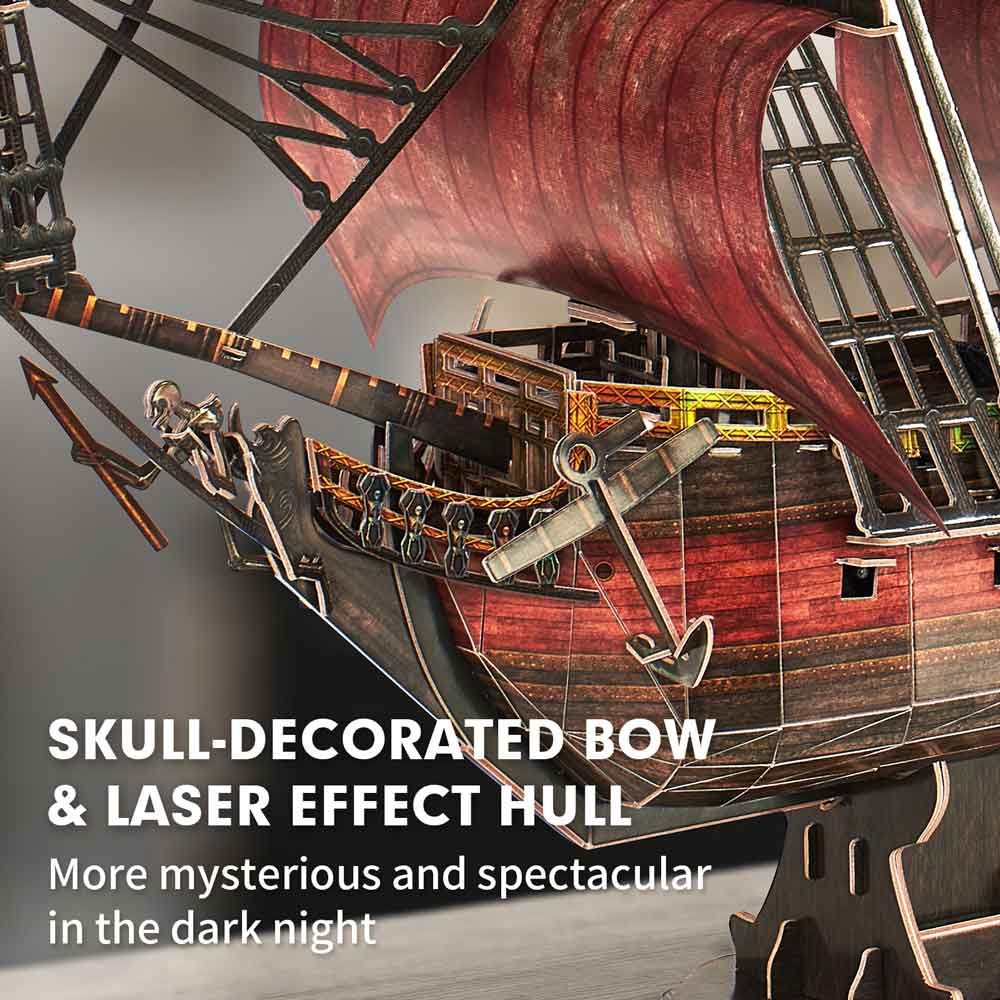 CubicFun 3D Puzzle Queen Anne's Anniversary Edition – 391 Piece Pirate Ship Model