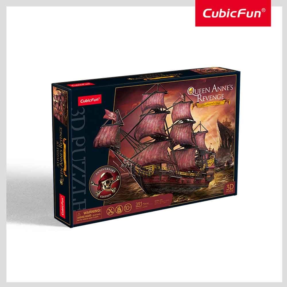 CubicFun 3D Puzzle Queen Anne's Anniversary Edition – 391 Piece Pirate Ship Model