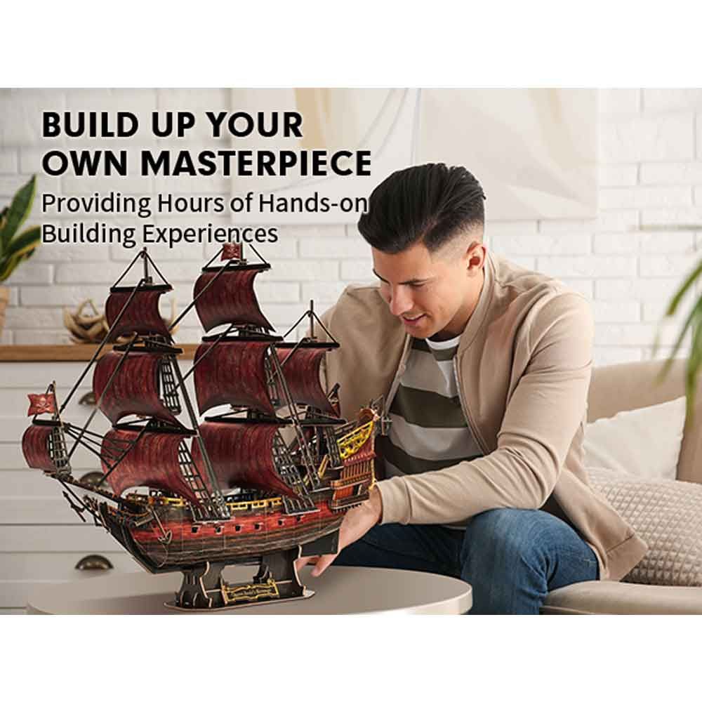CubicFun 3D Puzzle Queen Anne's Anniversary Edition – 391 Piece Pirate Ship Model