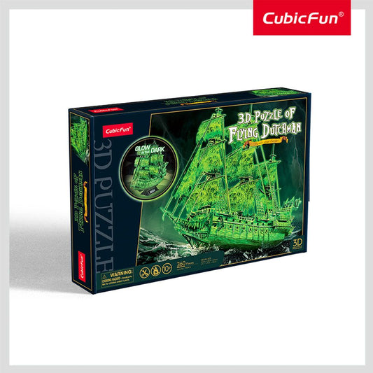 CubicFun 3D Puzzle Flying Dutchman – 360 Pieces Glow in the Dark Pirate Ship Model