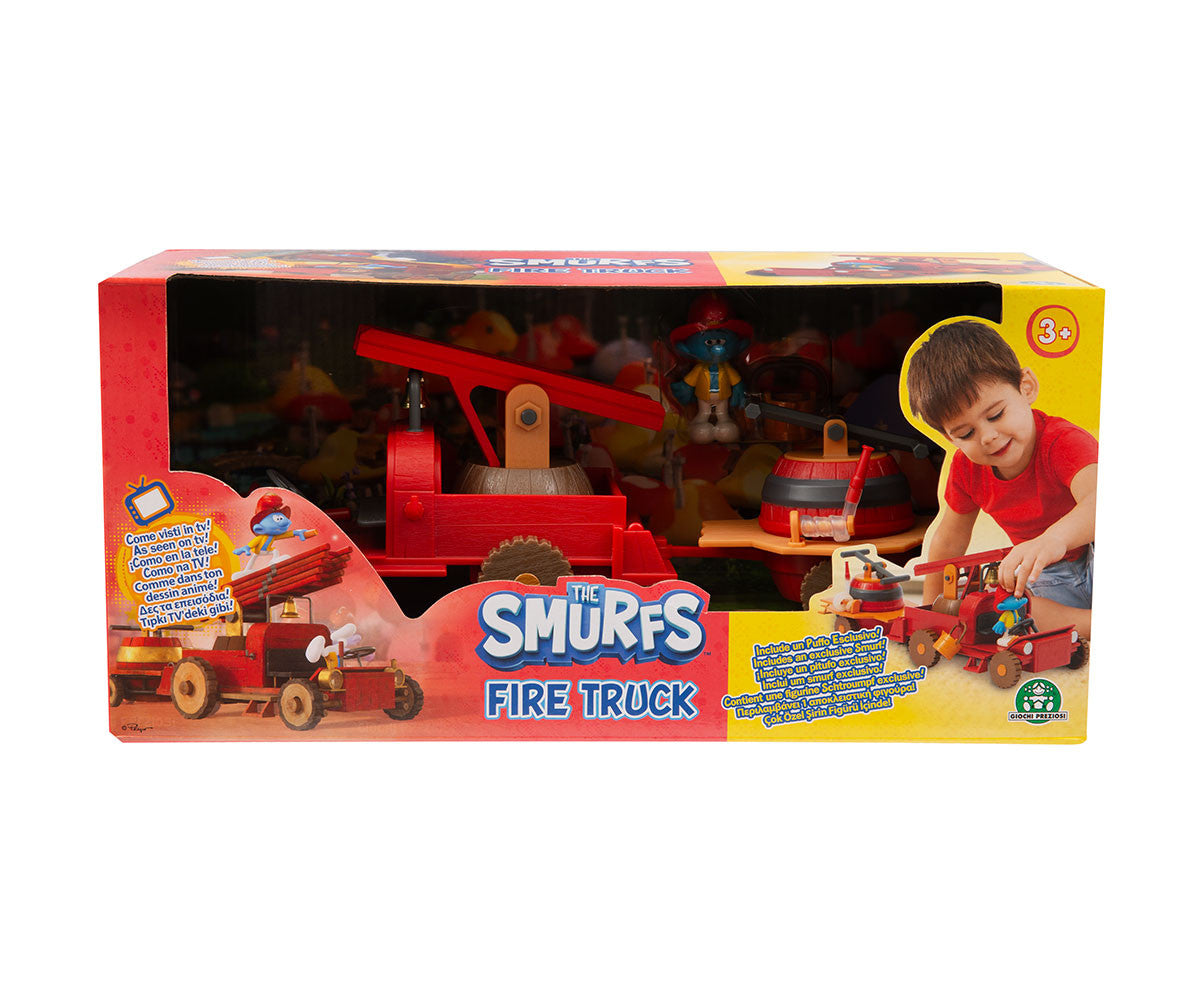 Giochi Preziosi The Smurfs Fire Engine Truck Playset – Firefighter Smurf Vehicle