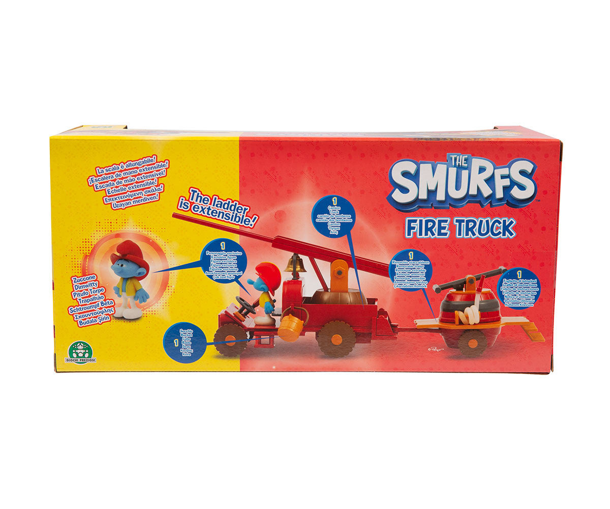 Giochi Preziosi The Smurfs Fire Engine Truck Playset – Firefighter Smurf Vehicle