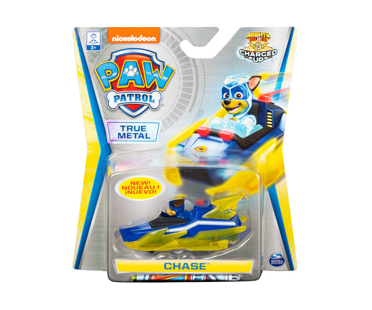 Spin Master PAW Patrol True Metal Charged Up Vehicle with Pup Figure – Random Model | Official Licensed Die-Cast Toy