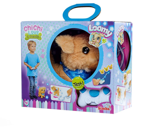 Simba Toys Chi Chi Love Loomy Golden Retriever – Interactive Plush Dog with Light-Up Leash & Remote Control