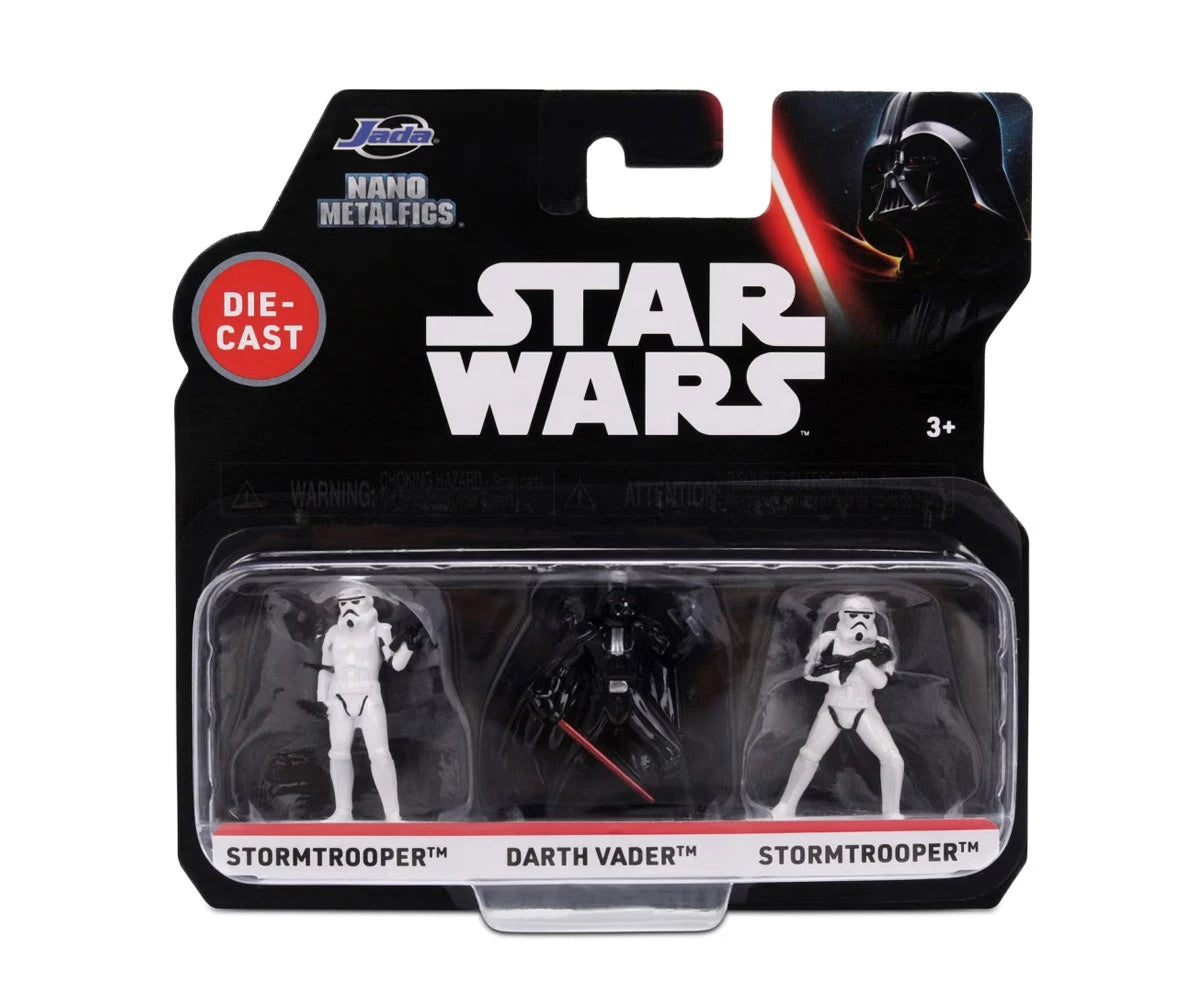 Jada Toys Star Wars Nano Metalfigs 3-Pack – Darth Vader & Stormtroopers Die-Cast Figures