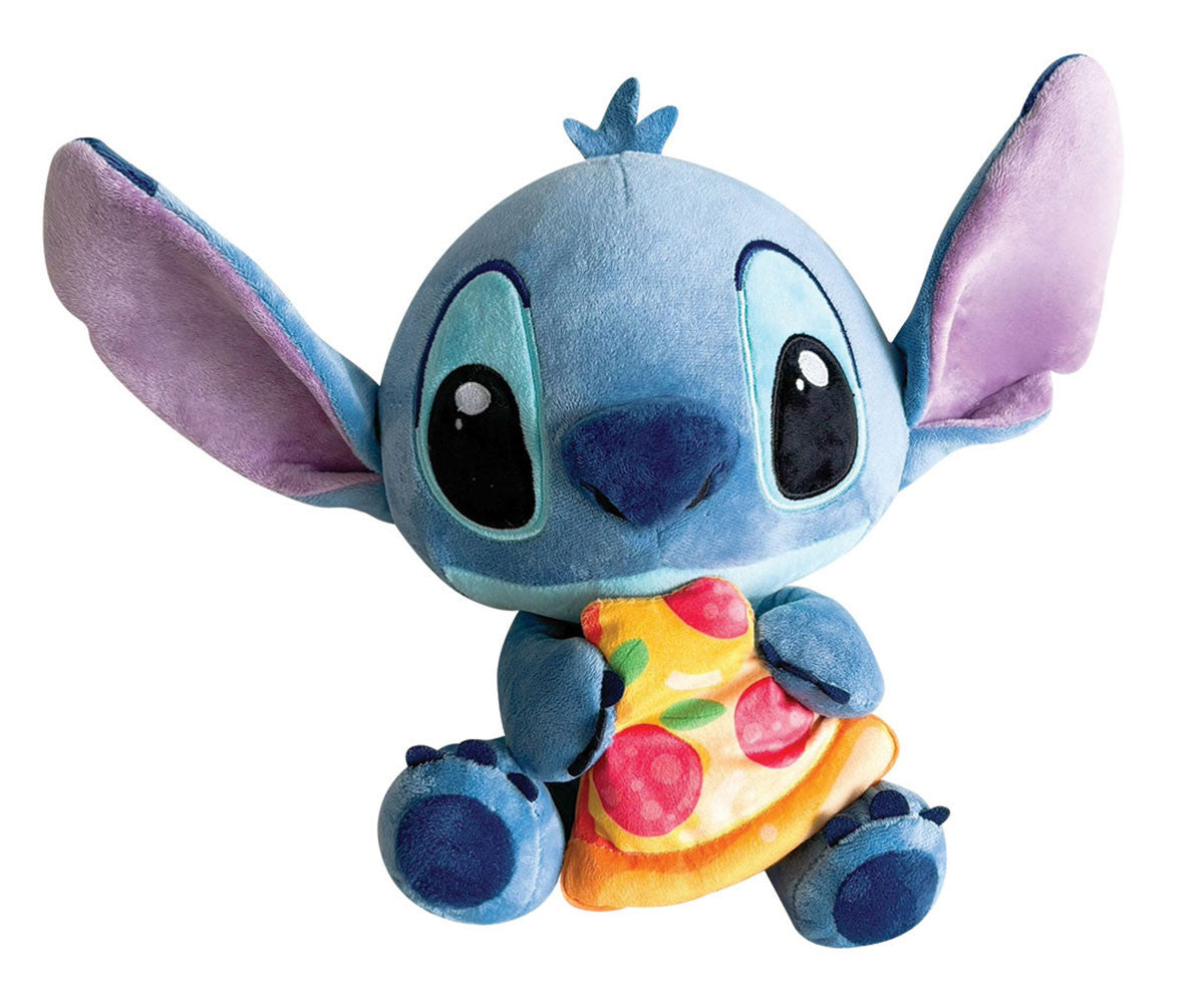 Disney Lilo & Stitch Plush Toy 23cm with Pizza Slice – Cute Blue Alien Stuffed Animal