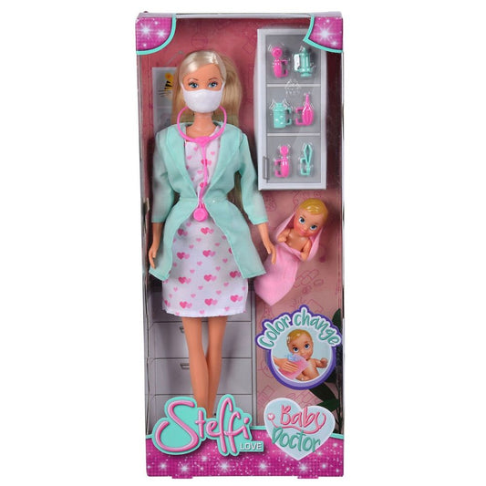 Steffi Love Baby Doctor Doll 29cm – Pediatrician Playset with Baby & Accessories