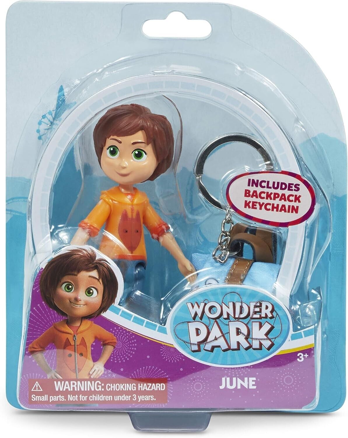Wonder Park Action Mini Figures – June & Backpack Keychain – Collectible Toy