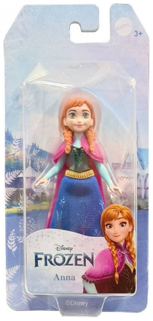 Mattel Disney Anna Princess Frozen 9cm Articulated Mini Doll Dark Blue Skirt
