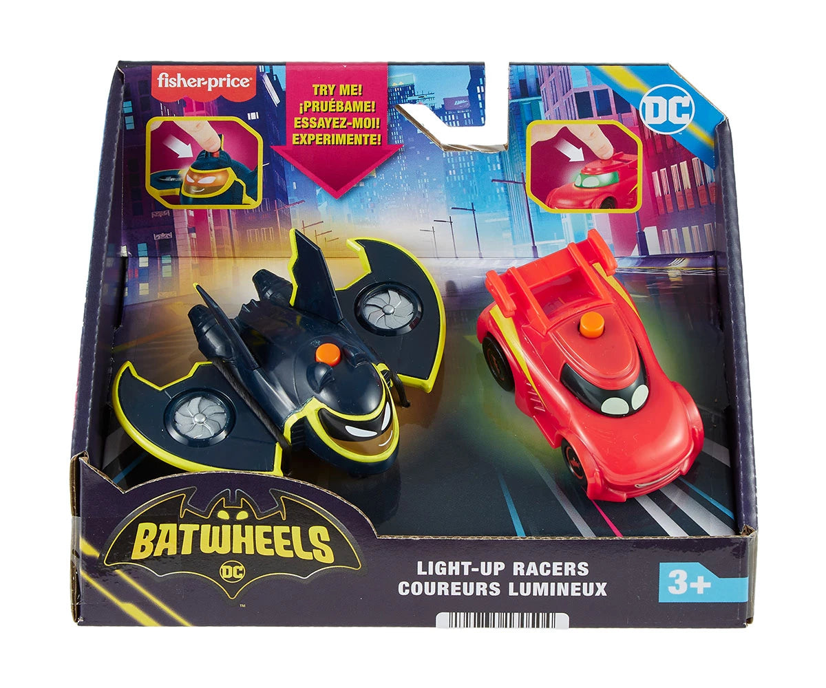 Fisher-Price DC Batwheels Light-Up Racers Redbird & Batwing 1:55 Scale 2-Pack HML26