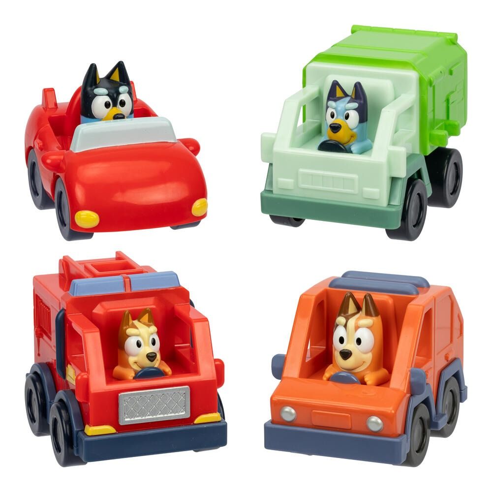 Moose Toys Bluey Mini Racers Toy Cars – Choose Bluey, Bingo, Bandit, Chilli or Set of 4