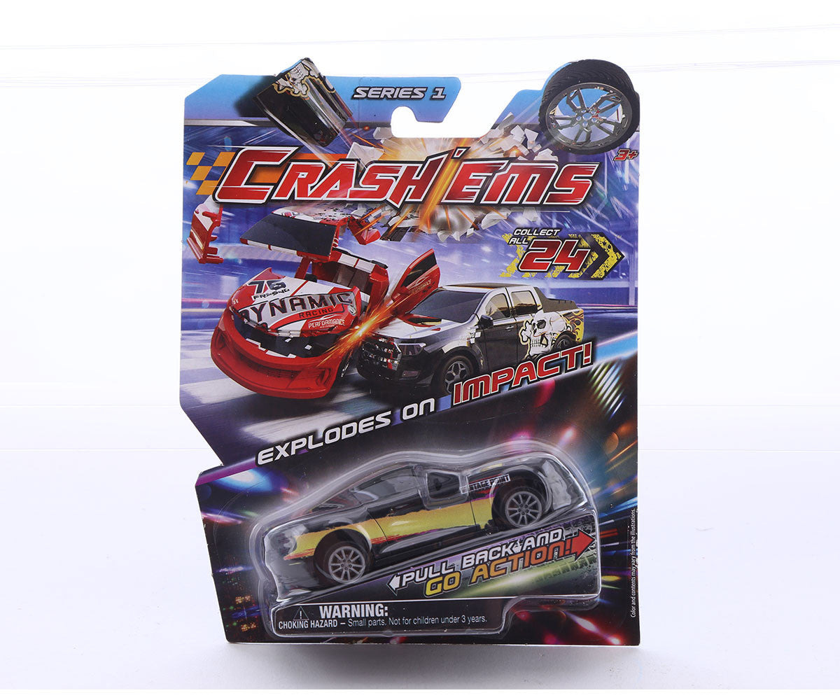 Crash’ems Series 1 Exploding Pull Back Crash Cars Action Toy 24 to Collect