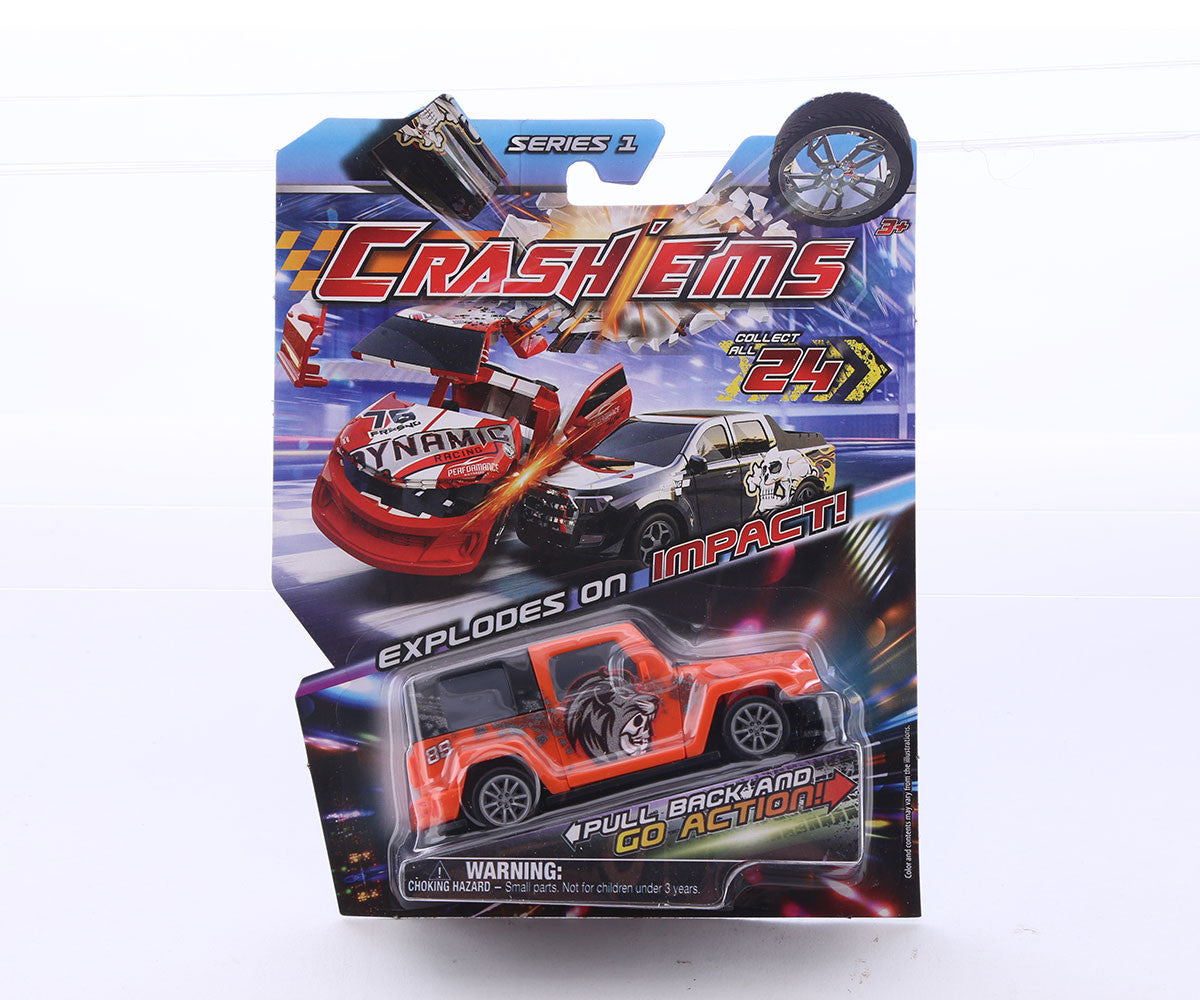 Crash’ems Series 1 Exploding Pull Back Crash Cars Action Toy 24 to Collect