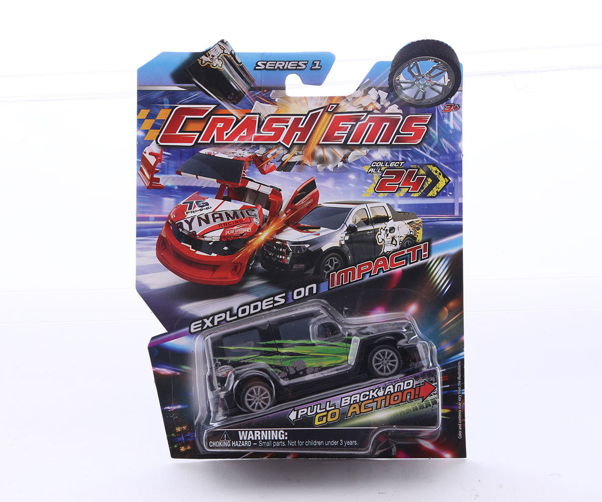 Crash’ems Series 1 Exploding Pull Back Crash Cars Action Toy 24 to Collect
