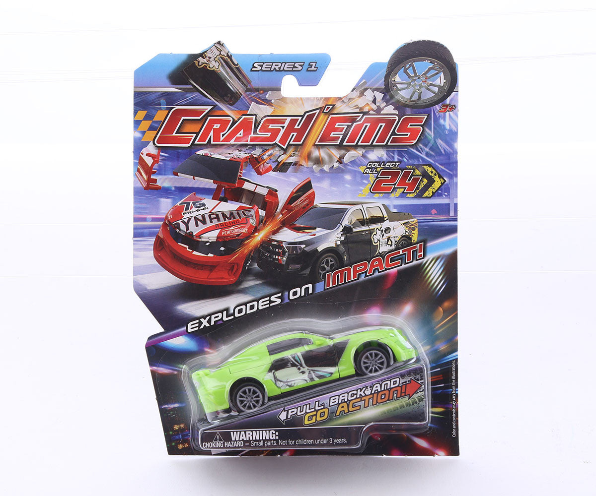 Crash’ems Series 1 Exploding Pull Back Crash Cars Action Toy 24 to Collect
