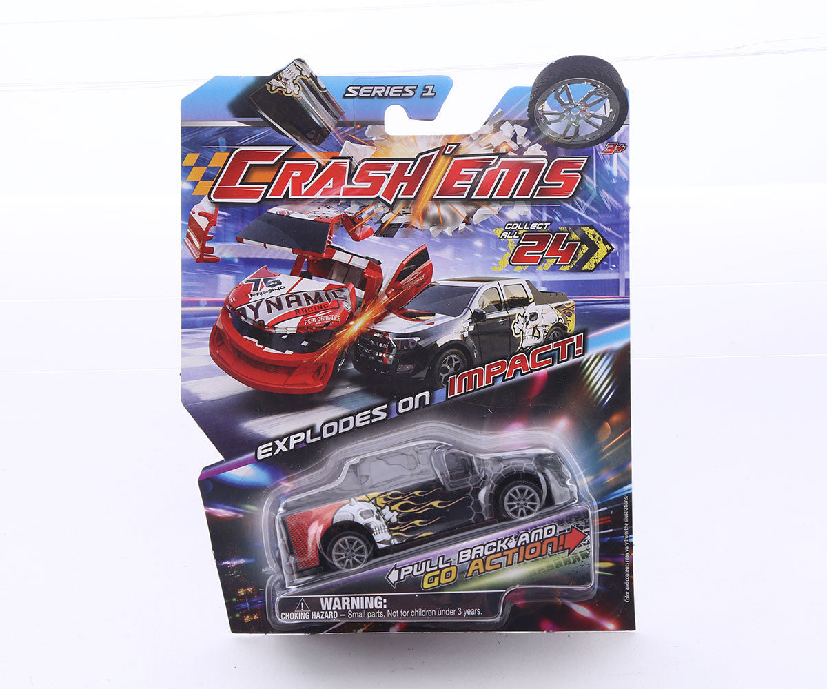 Crash’ems Series 1 Exploding Pull Back Crash Cars Action Toy 24 to Collect