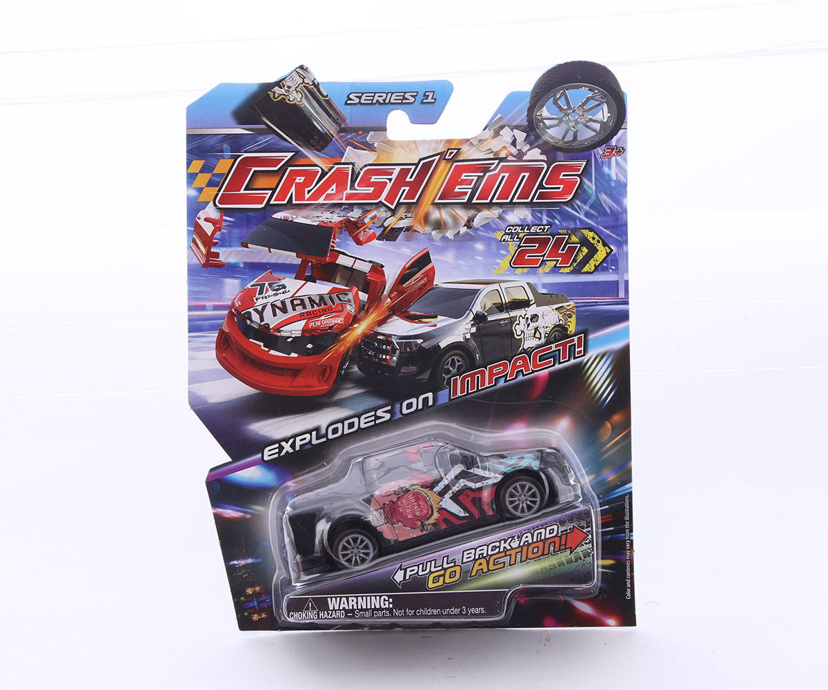 Crash’ems Series 1 Exploding Pull Back Crash Cars Action Toy 24 to Collect