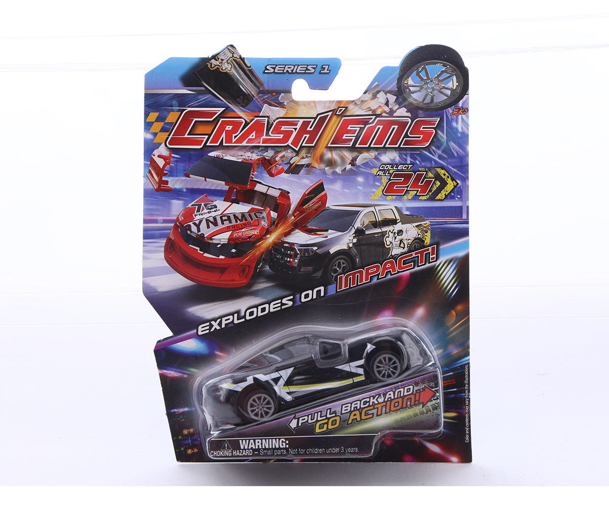 Crash’ems Series 1 Exploding Pull Back Crash Cars Action Toy 24 to Collect