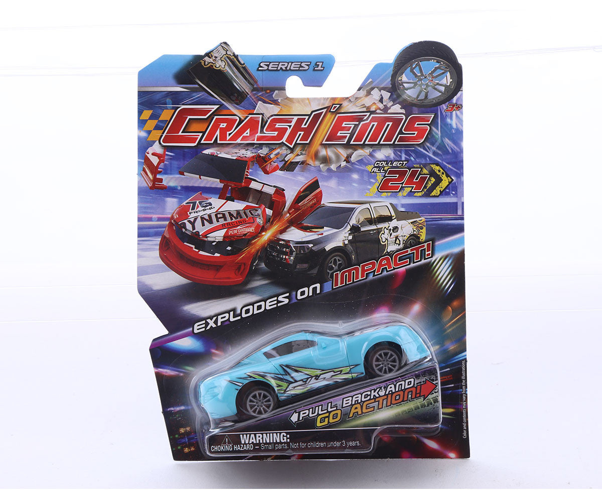Crash’ems Series 1 Exploding Pull Back Crash Cars Action Toy 24 to Collect