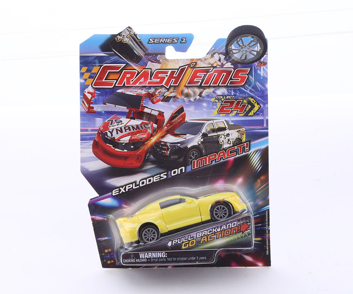 Crash’ems Series 1 Exploding Pull Back Crash Cars Action Toy 24 to Collect