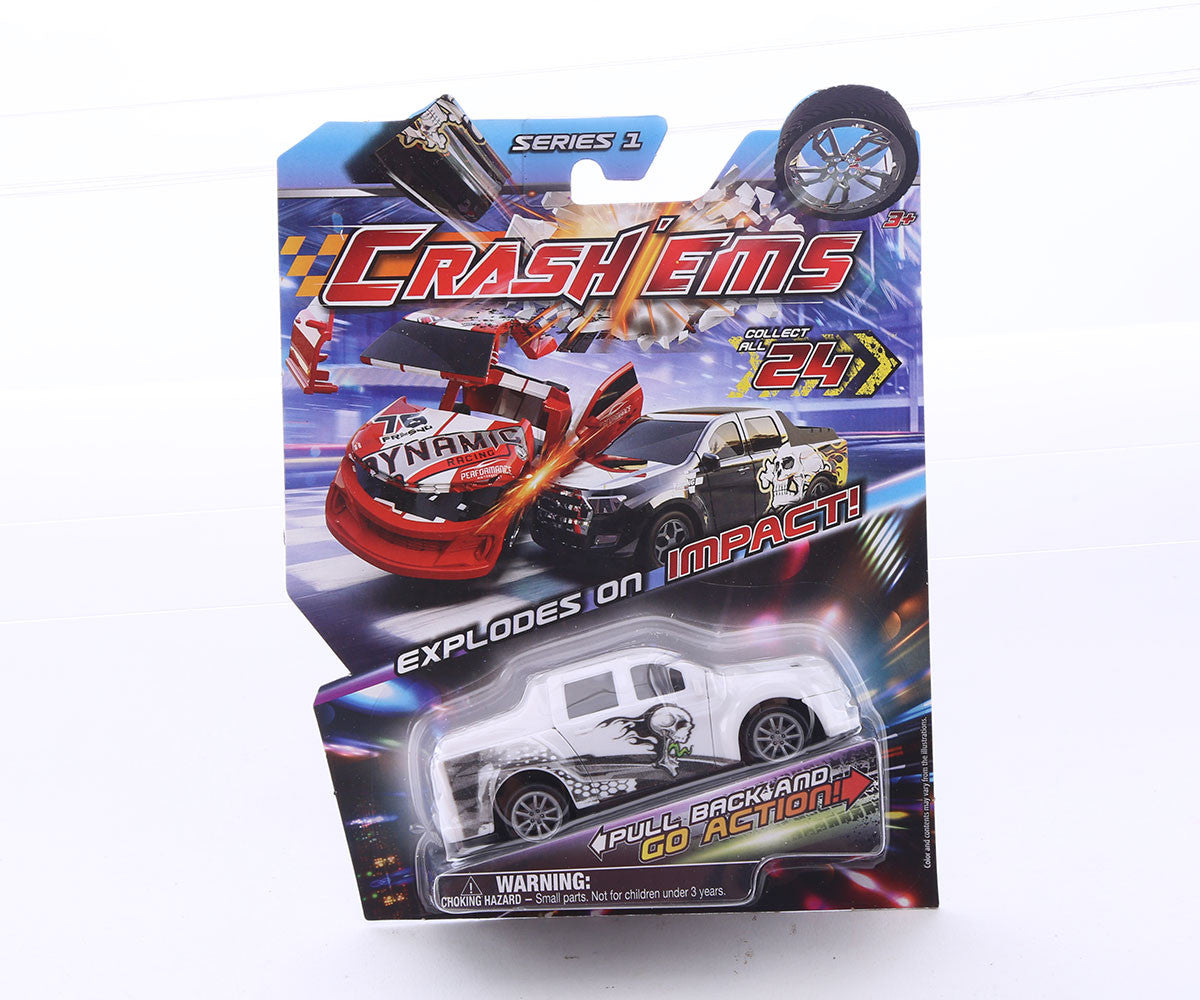 Crash’ems Series 1 Exploding Pull Back Crash Cars Action Toy 24 to Collect