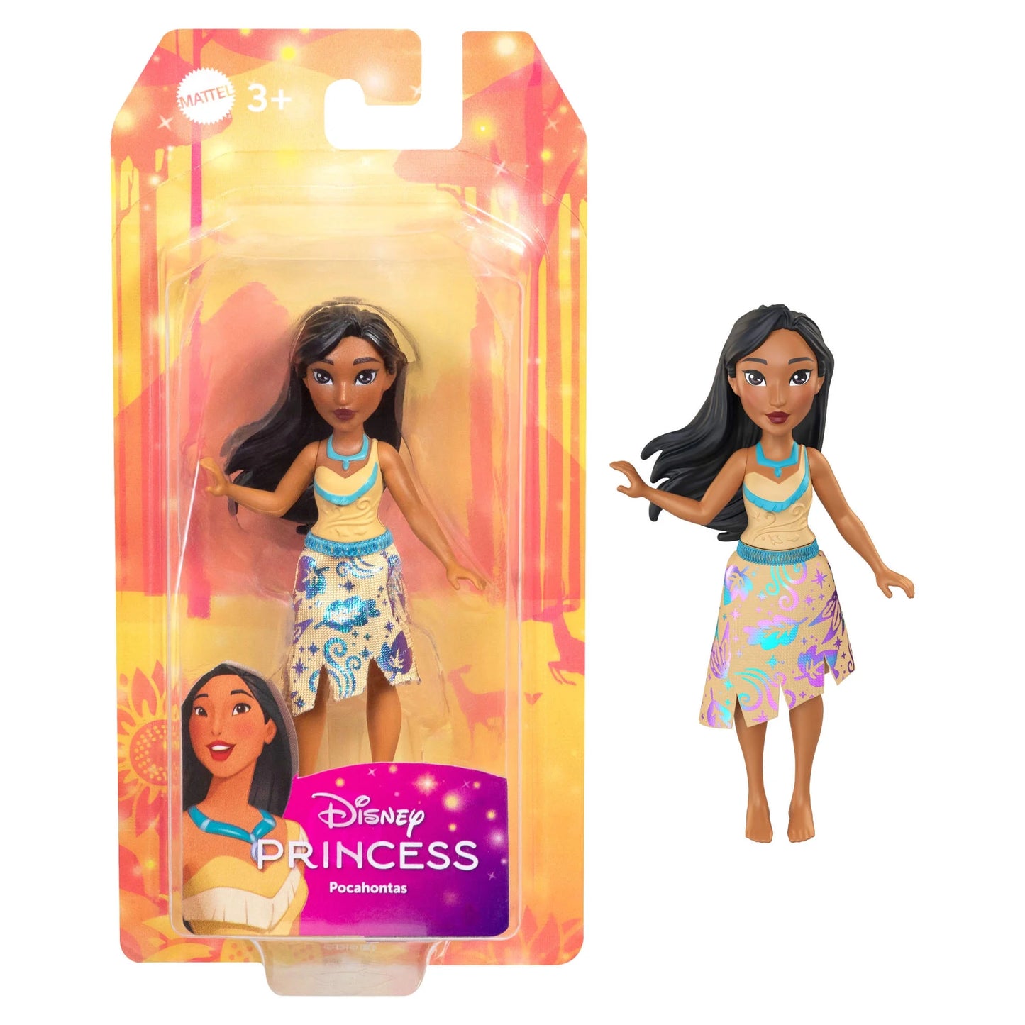 Mattel Disney Princess Pocahontas 9 cm Articulated Mini Doll HLW69 – Iconic Outfit