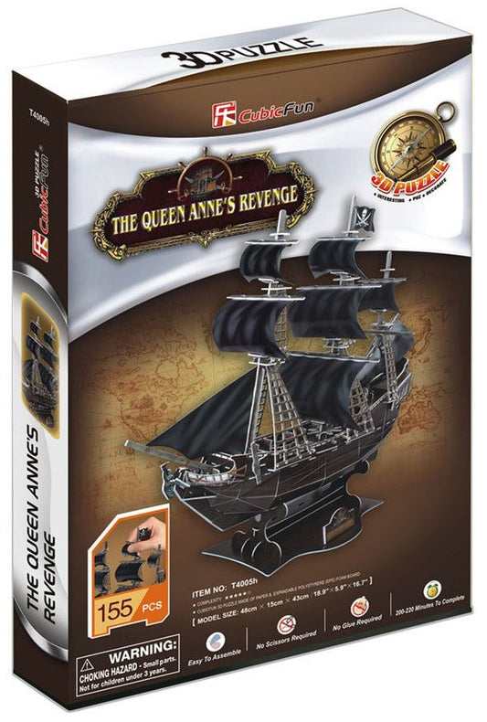 CubicFun 3D Puzzle Queen Anne’s Revenge Ship – 155 Pieces – Pirate Model