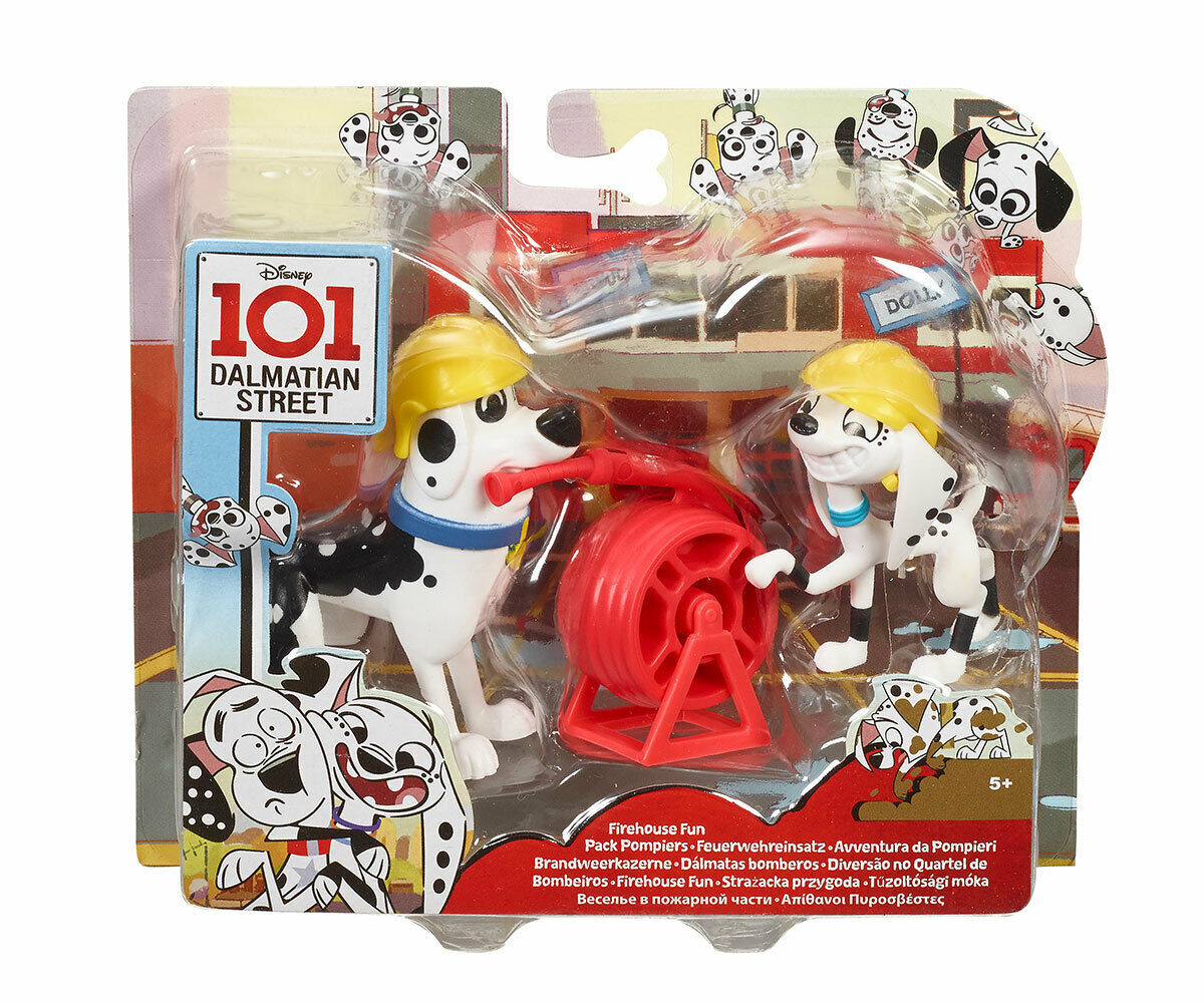Disney 101 Dalmatian Street Firehouse Fun Figures Assortment Set – 2-Pack Dolly & Dad Dog