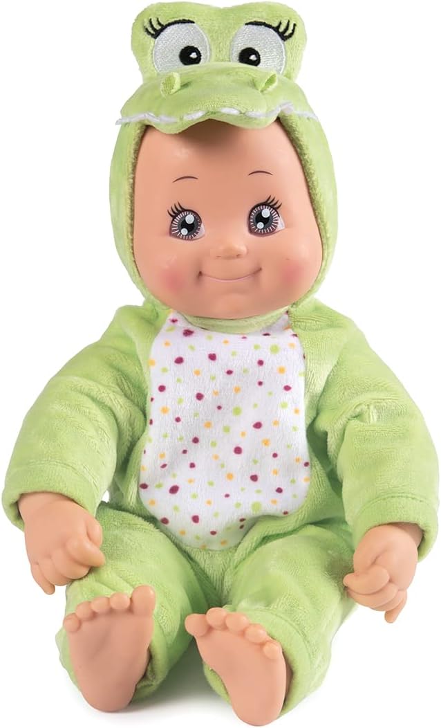 Smoby MiniKiss Crocodile Baby Doll 30cm – Soft Body Doll with Kissing Sound | Ages 12 Months+