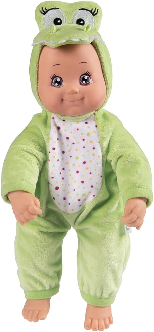 Smoby MiniKiss Crocodile Baby Doll 30cm – Soft Body Doll with Kissing Sound | Ages 12 Months+