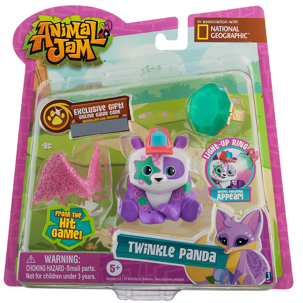 Animal Jam Twinkle Panda Figure Light Up Ring