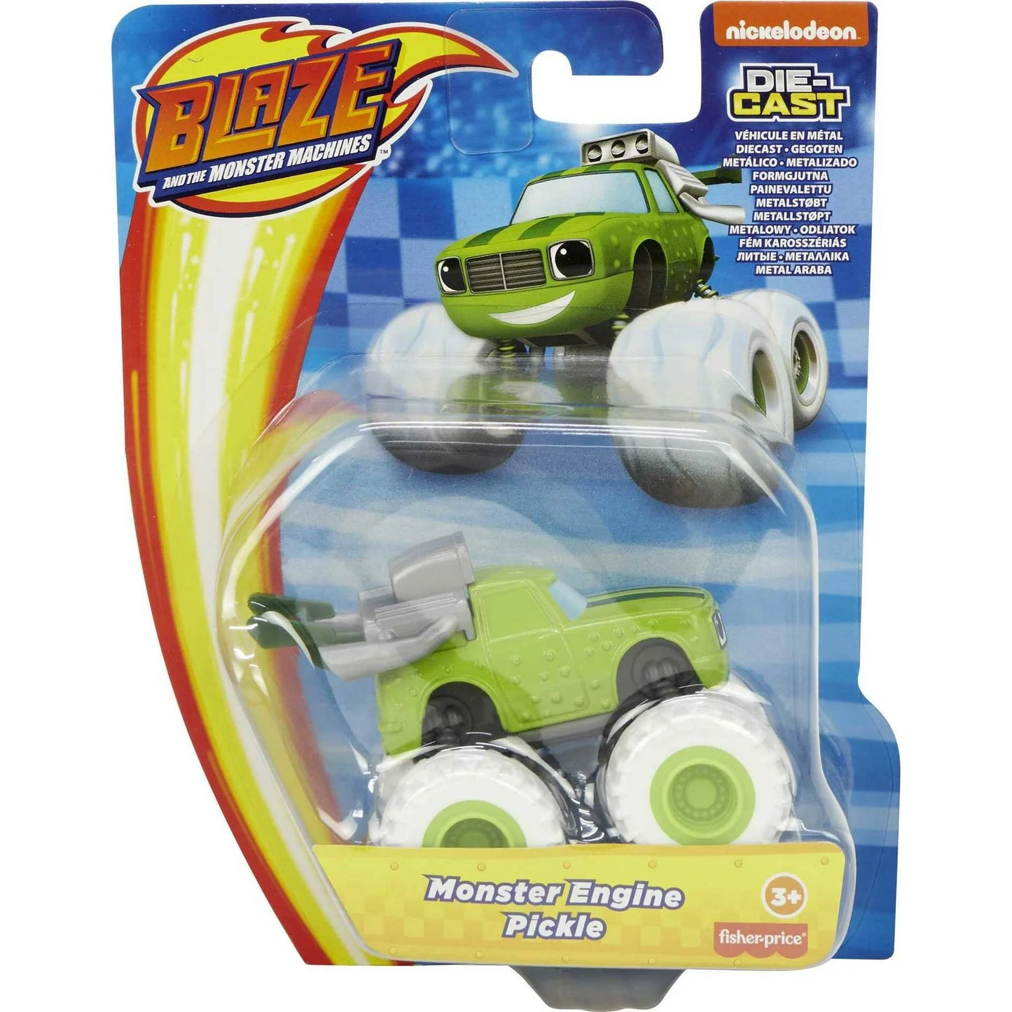 Fisher-Price Nickelodeon Blaze Monster Engine Pickle – 3" Diecast Push-Along Vehicle