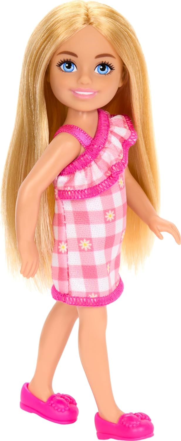 Barbie Chelsea Club Girl Doll 14cm – Pink Dress Blonde Hair & Blue Eyes