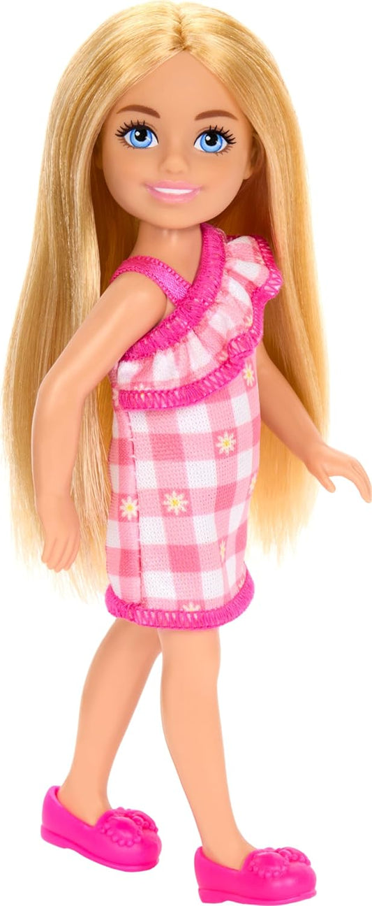 Barbie Chelsea Club Girl Doll 14cm – Pink Dress Blonde Hair & Blue Eyes